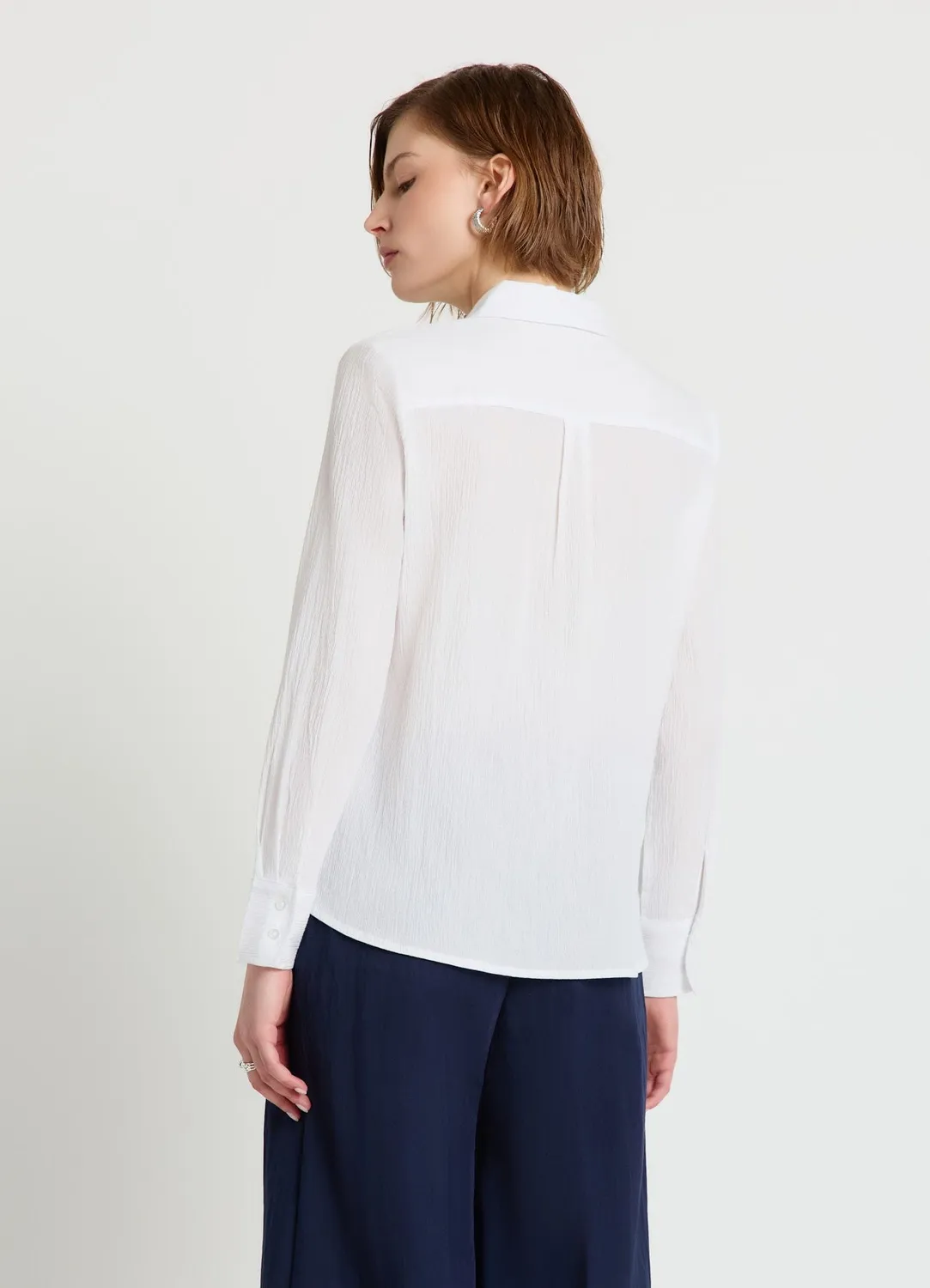 Calliope chemise effet froissé femme manches longues