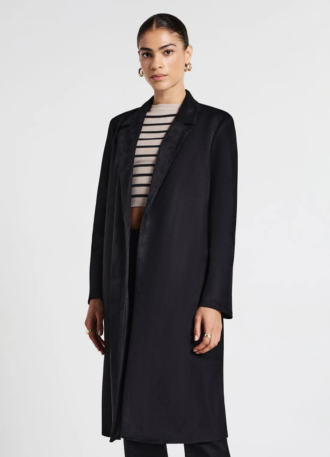 Calliope manteau femme similisuède sans fermeture