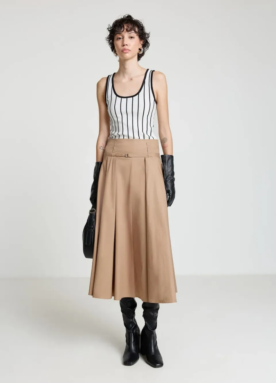 Calliope jupe midi évasée femme coton uni