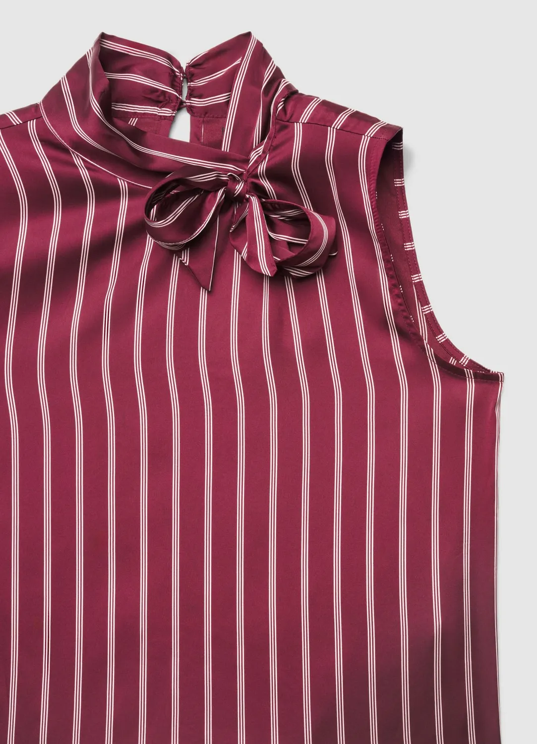 Calliope top rayé femme lavallière sans manches
