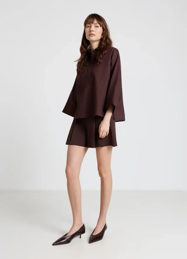 Calliope blouse col chemise manches 3/4 femme