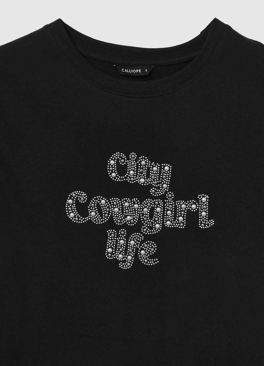 Calliope T-shirt inscription strass femme coton
