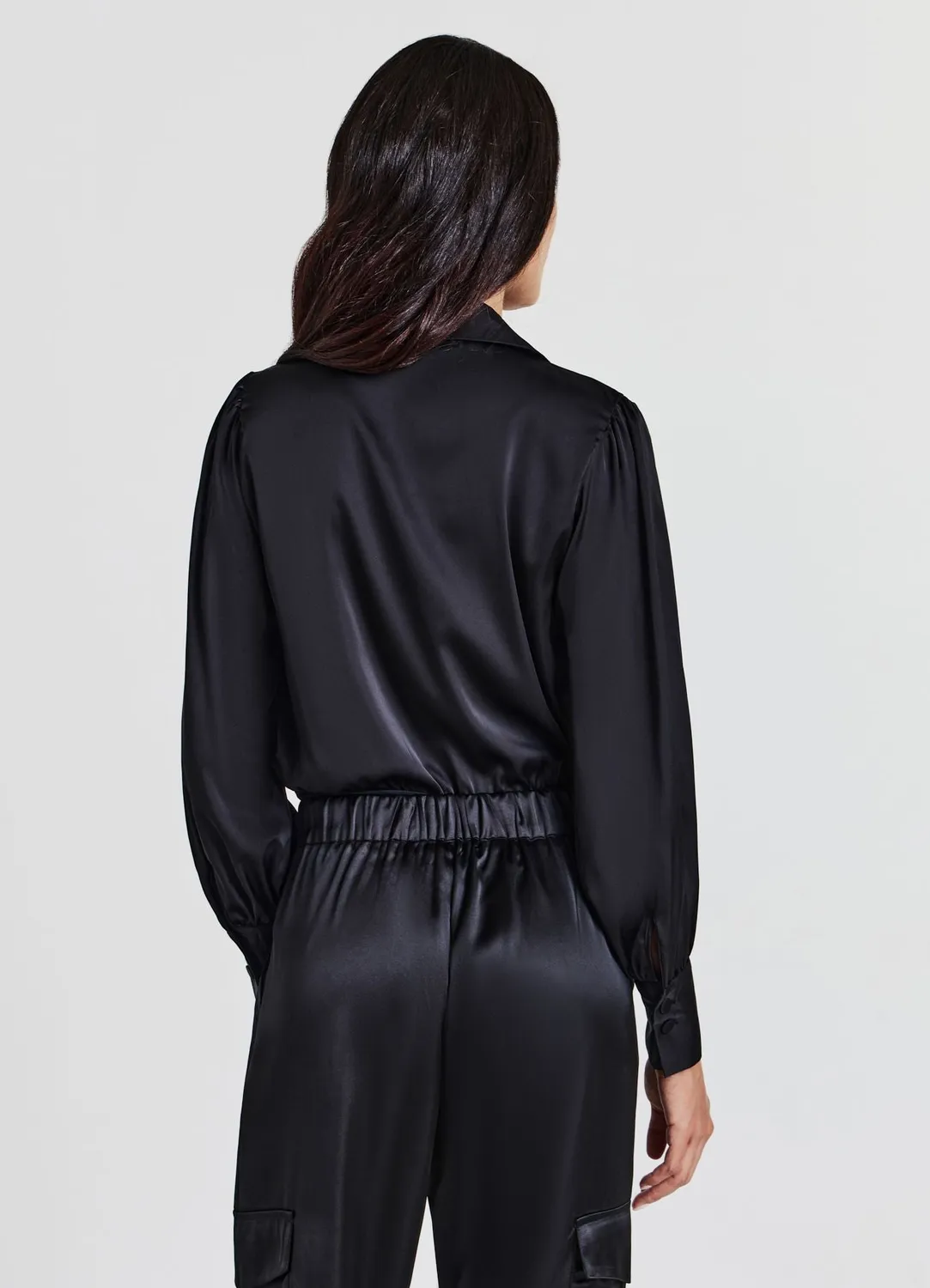 Calliope Chemise body satin manches longues