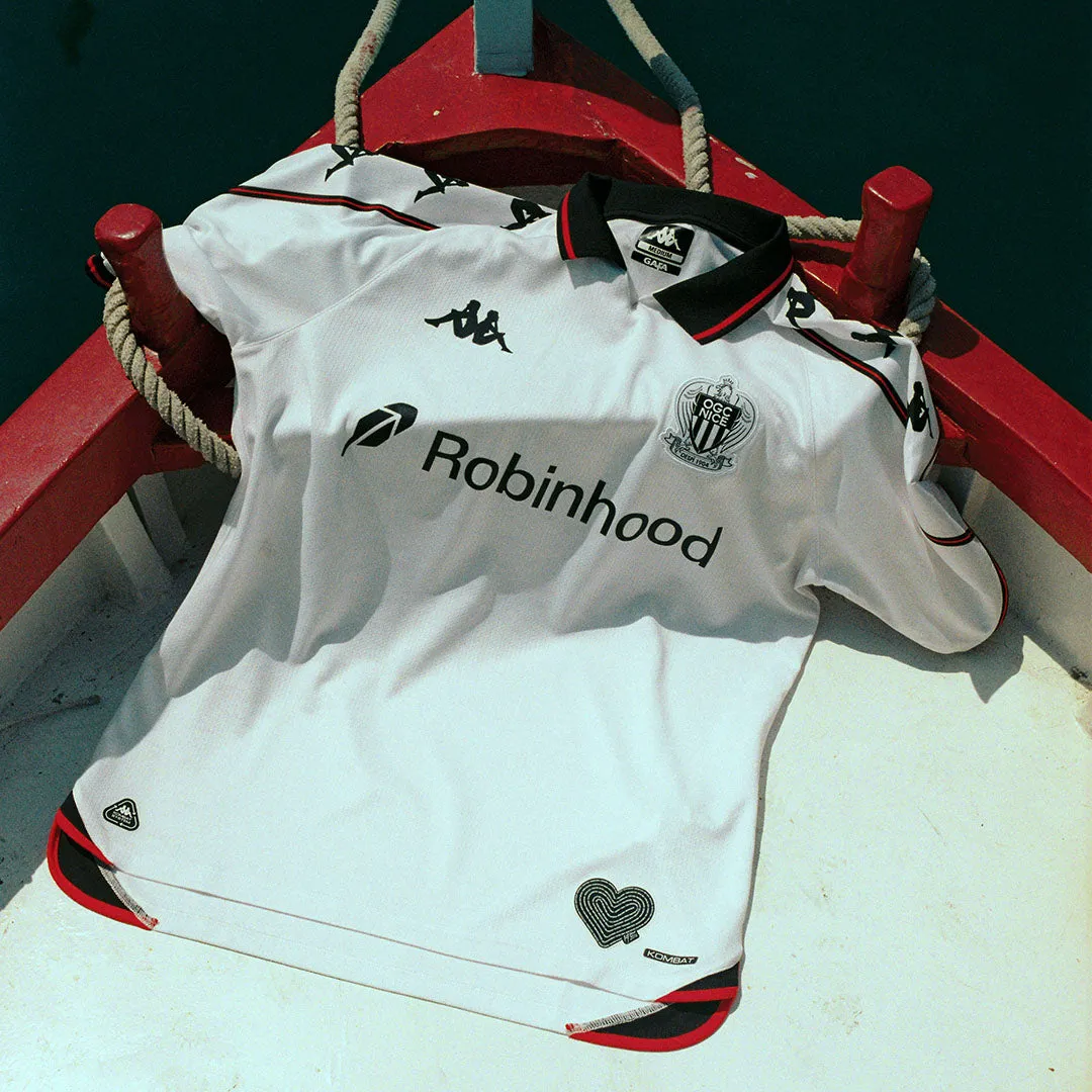 Kappa Kombat Away OGC Nice 26/27 maillot blanc enfant