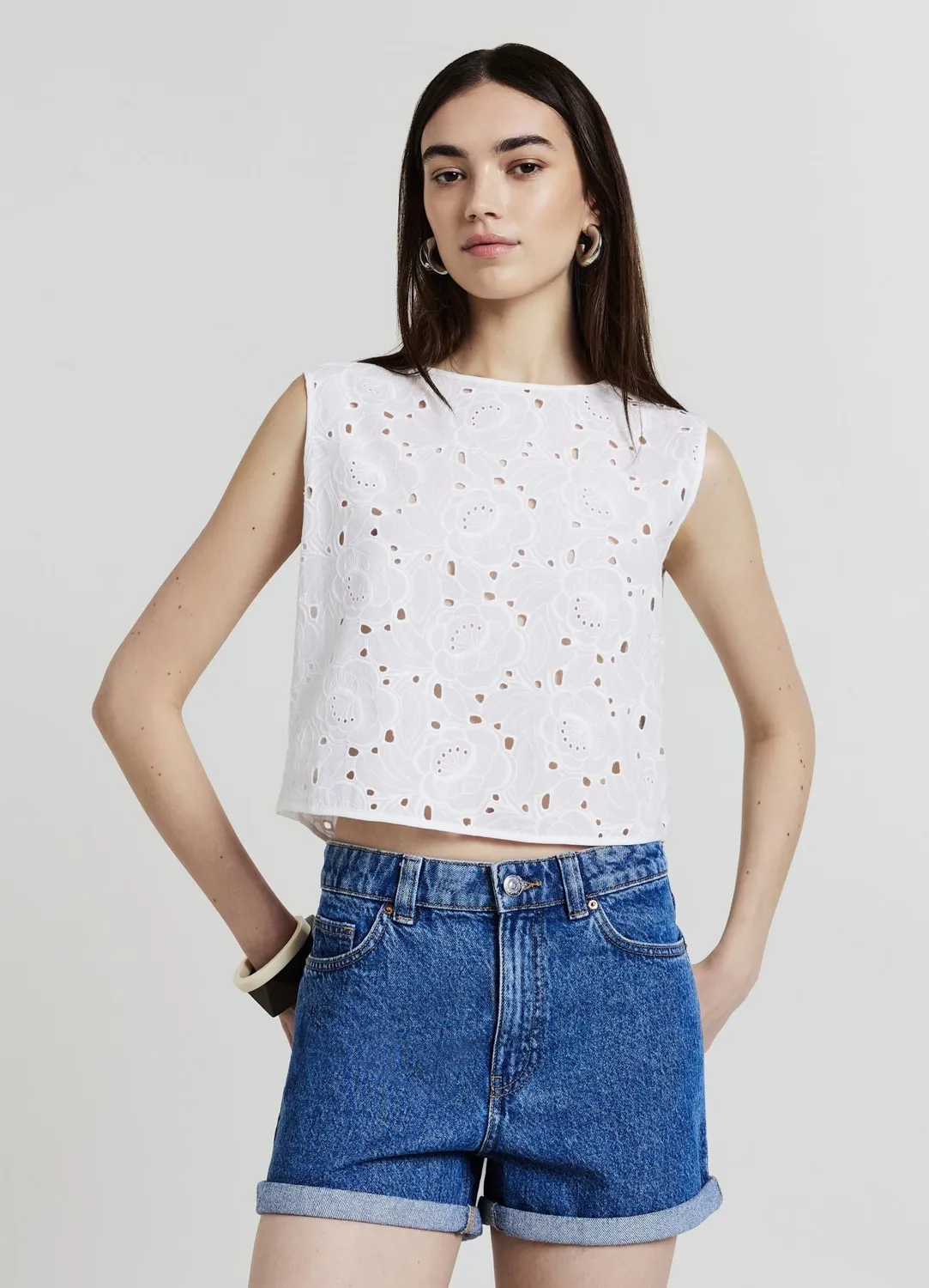 Calliope Pantaloncini short mom femme 42 denim revers