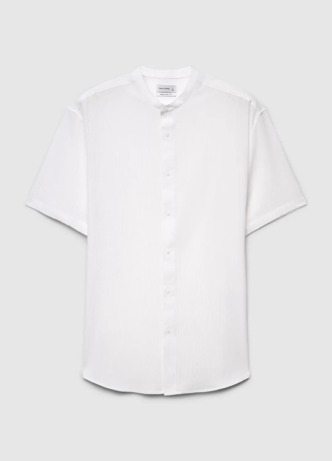 Calliope chemise col coréen homme manches courtes unie