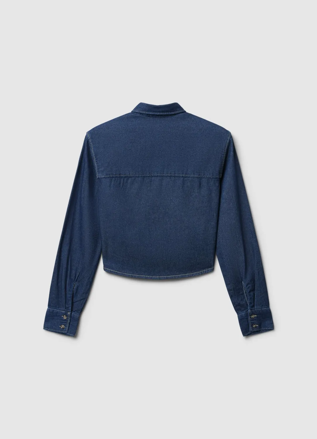 Calliope chemise crop denim femme manches longues