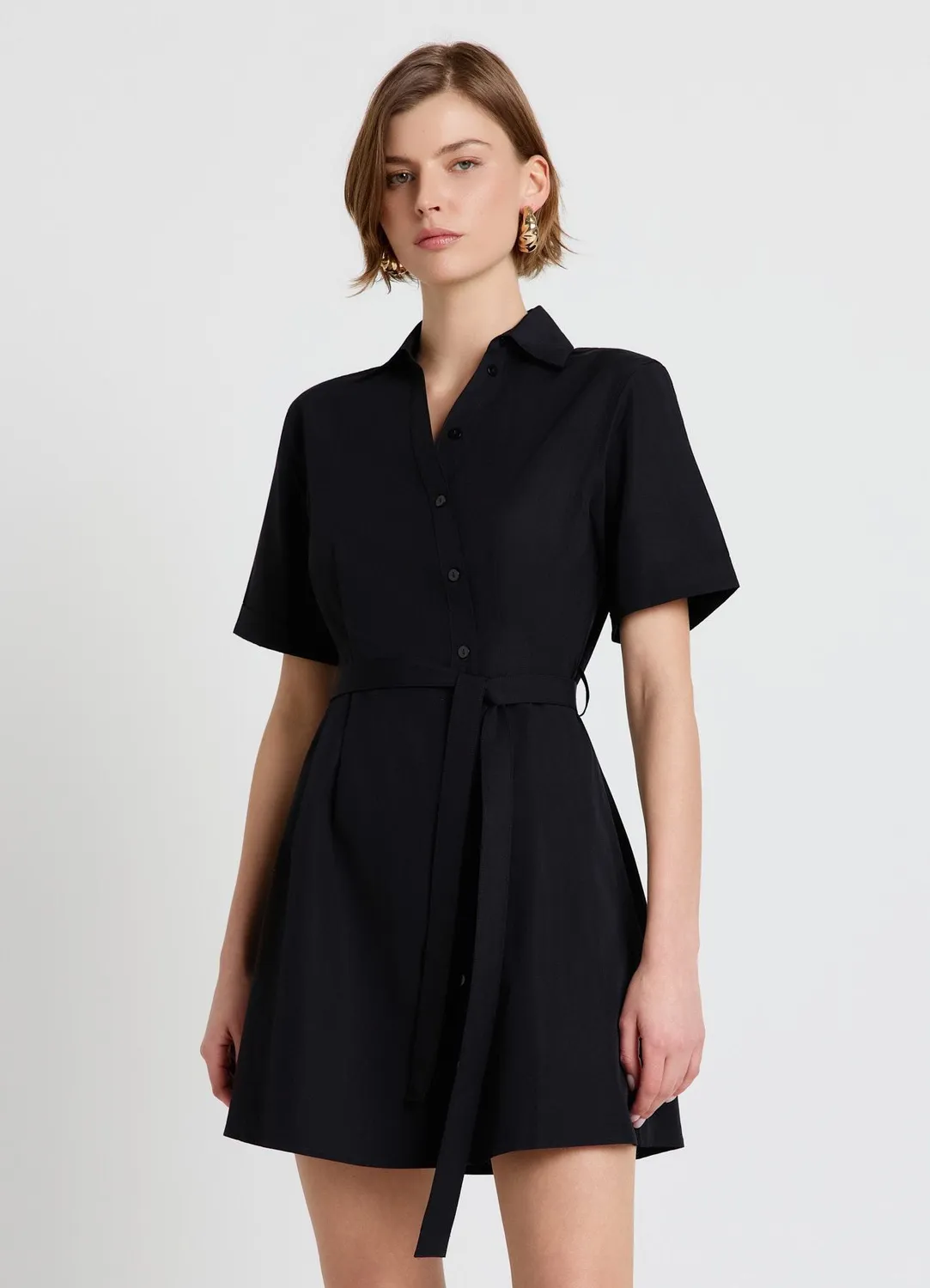 Calliope Chemisier robe courte ceinture à boutons