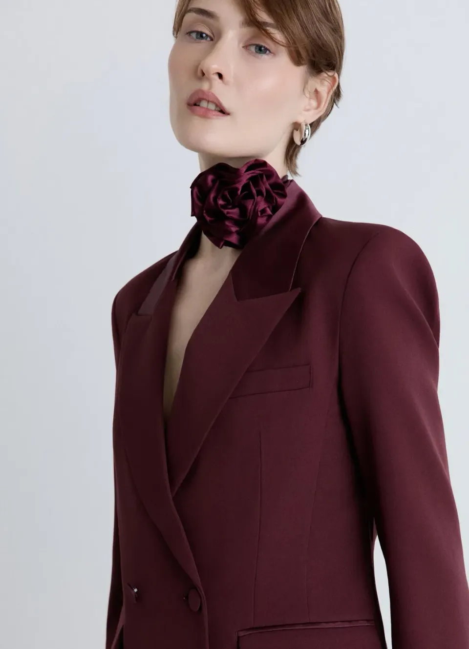 Calliope foulard femme uni fleur rubans