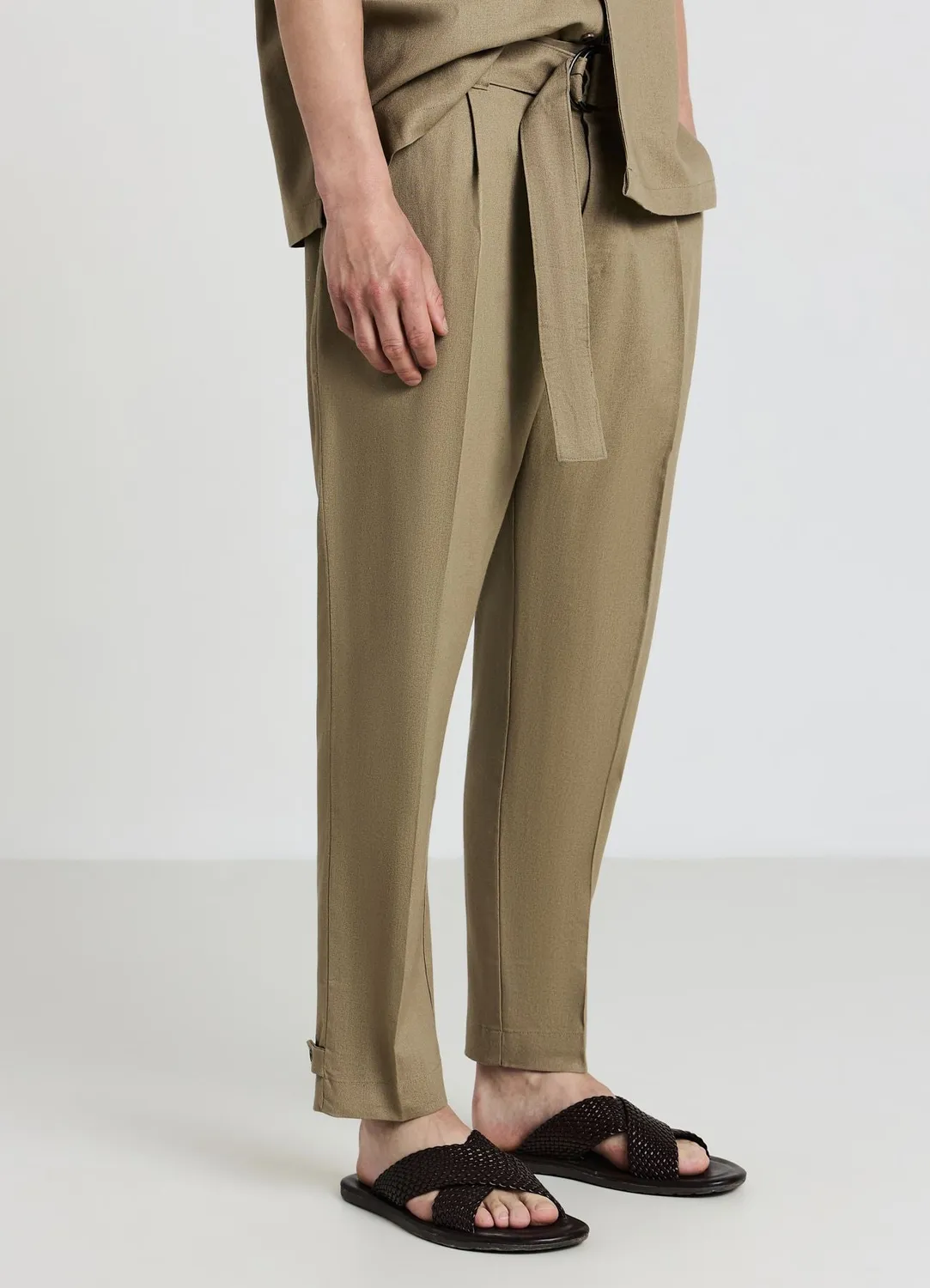 Calliope Pantalone pantalon homme lin ceinture incluse