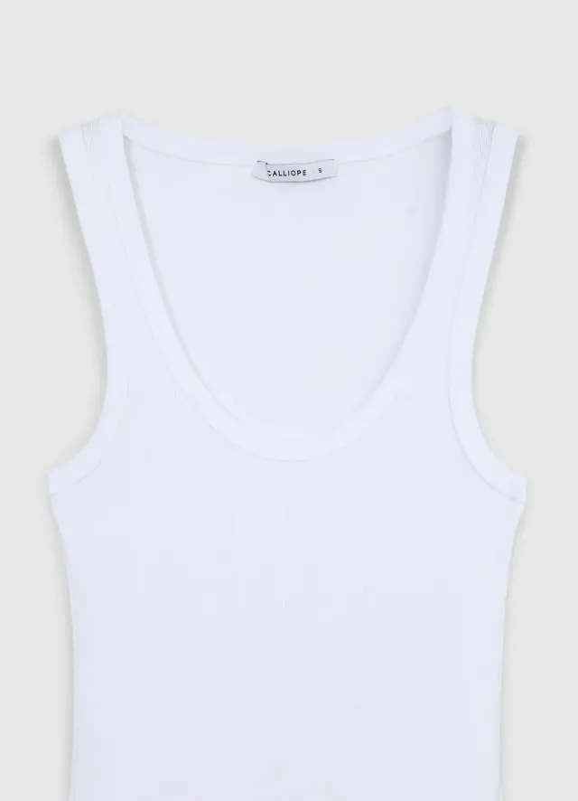 Calliope top col large femme coton côtelé