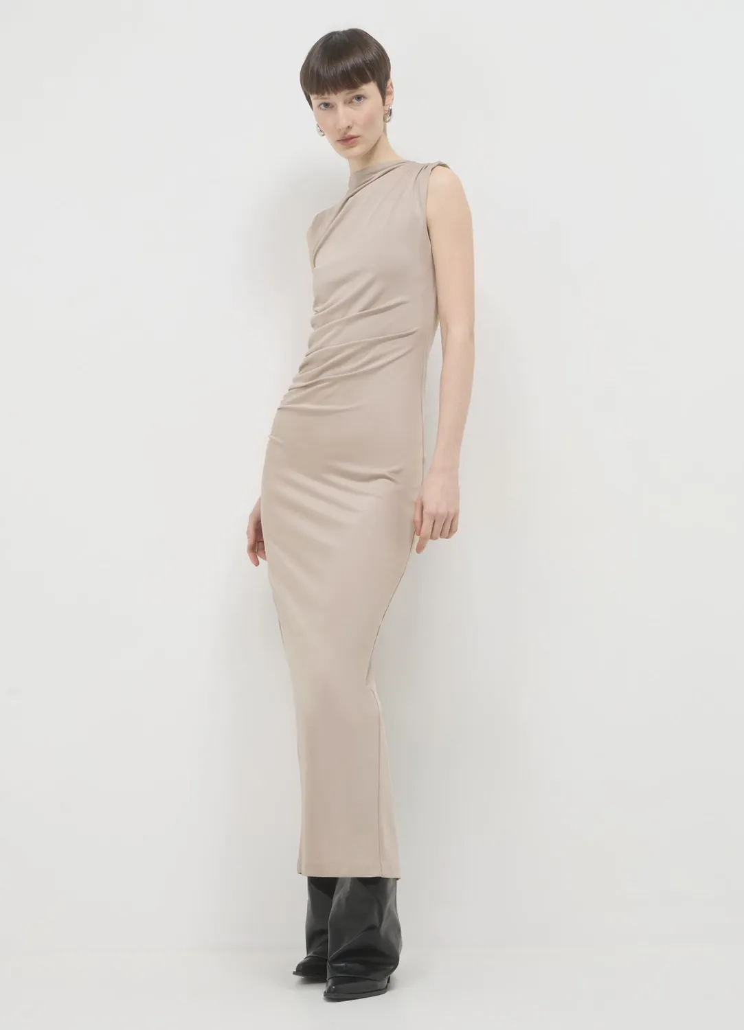 Calliope Atelier robe longue fente ruché