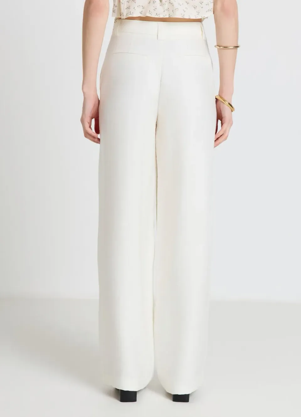 Calliope Pantalon palazzo plis pantalon femme taille haute