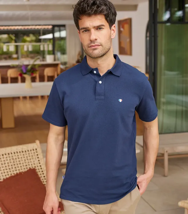 Cocorico Iconique polo homme marine piqué