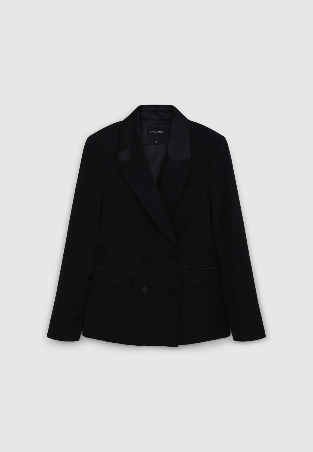 Calliope veste double boutonnage col satin femme