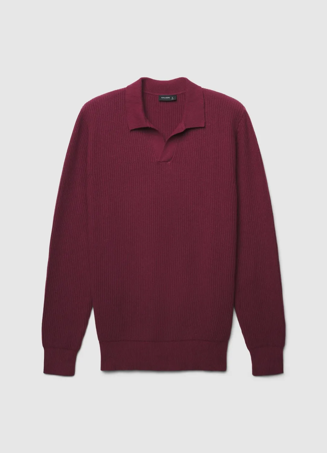 Calliope pull polo côtelé homme manches longues