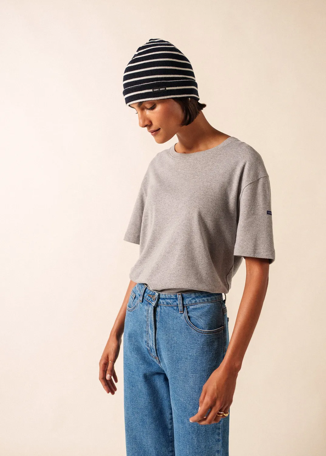 Saint James Cartier bonnet marin navy écume