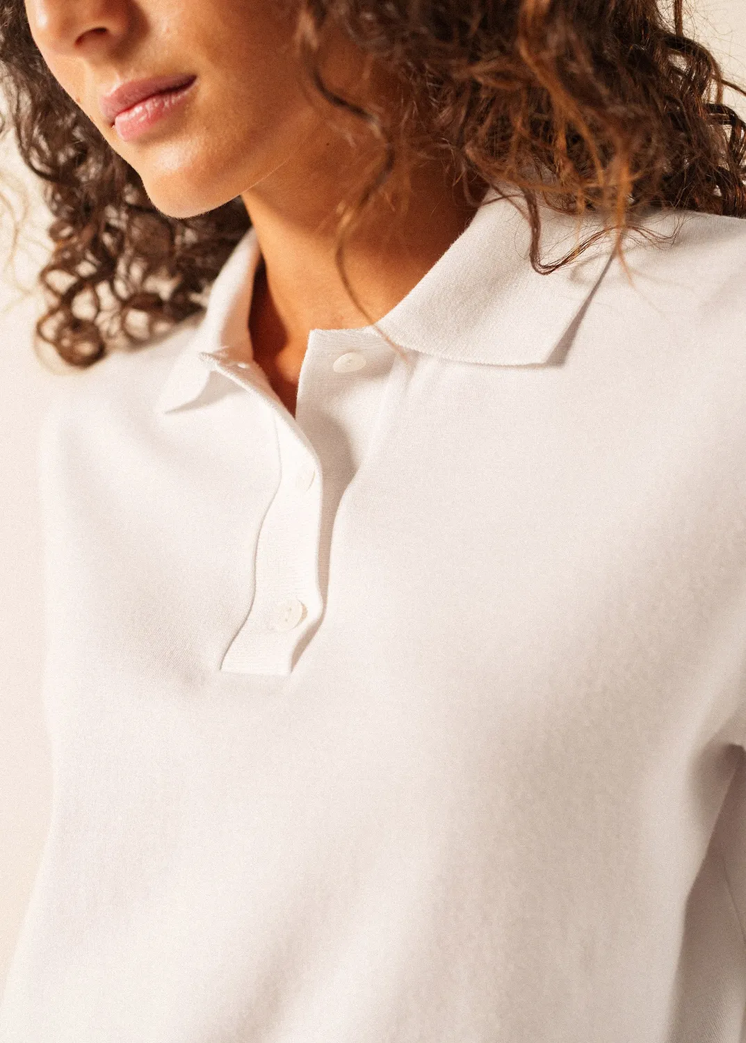 Saint James Carola polo blanc coton coupe droite