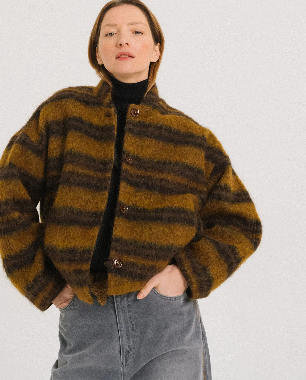 Tinsels Destiny blouson laine rayé Harry