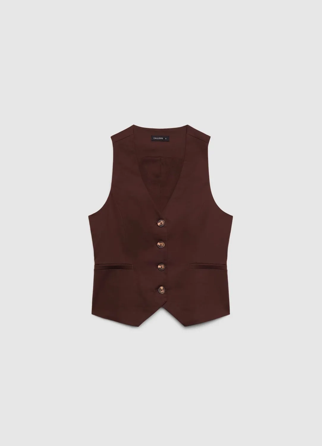 Calliope gilet femme col V boutons cintré