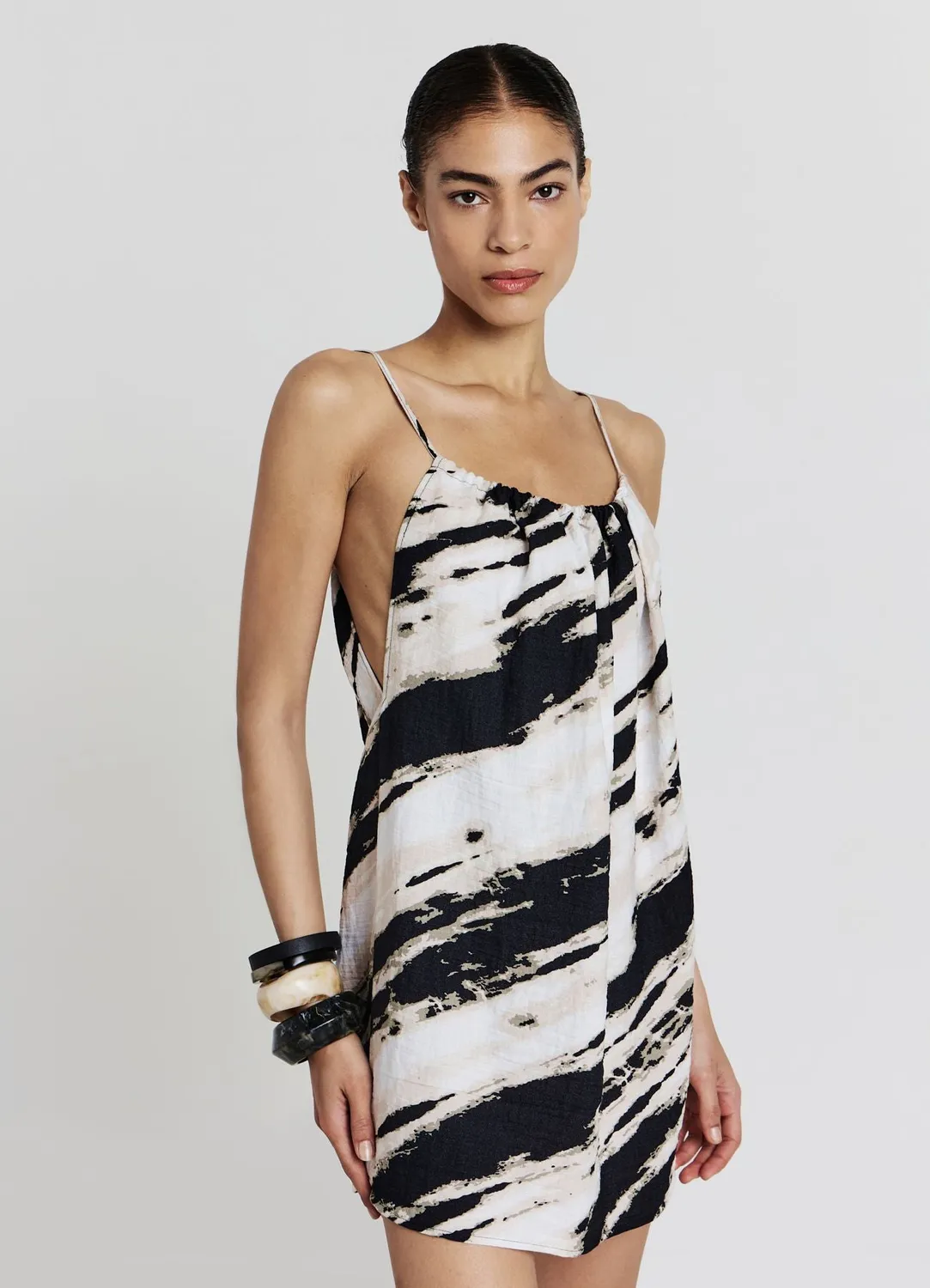 Calliope robe courte fantaisie à bretelles femme