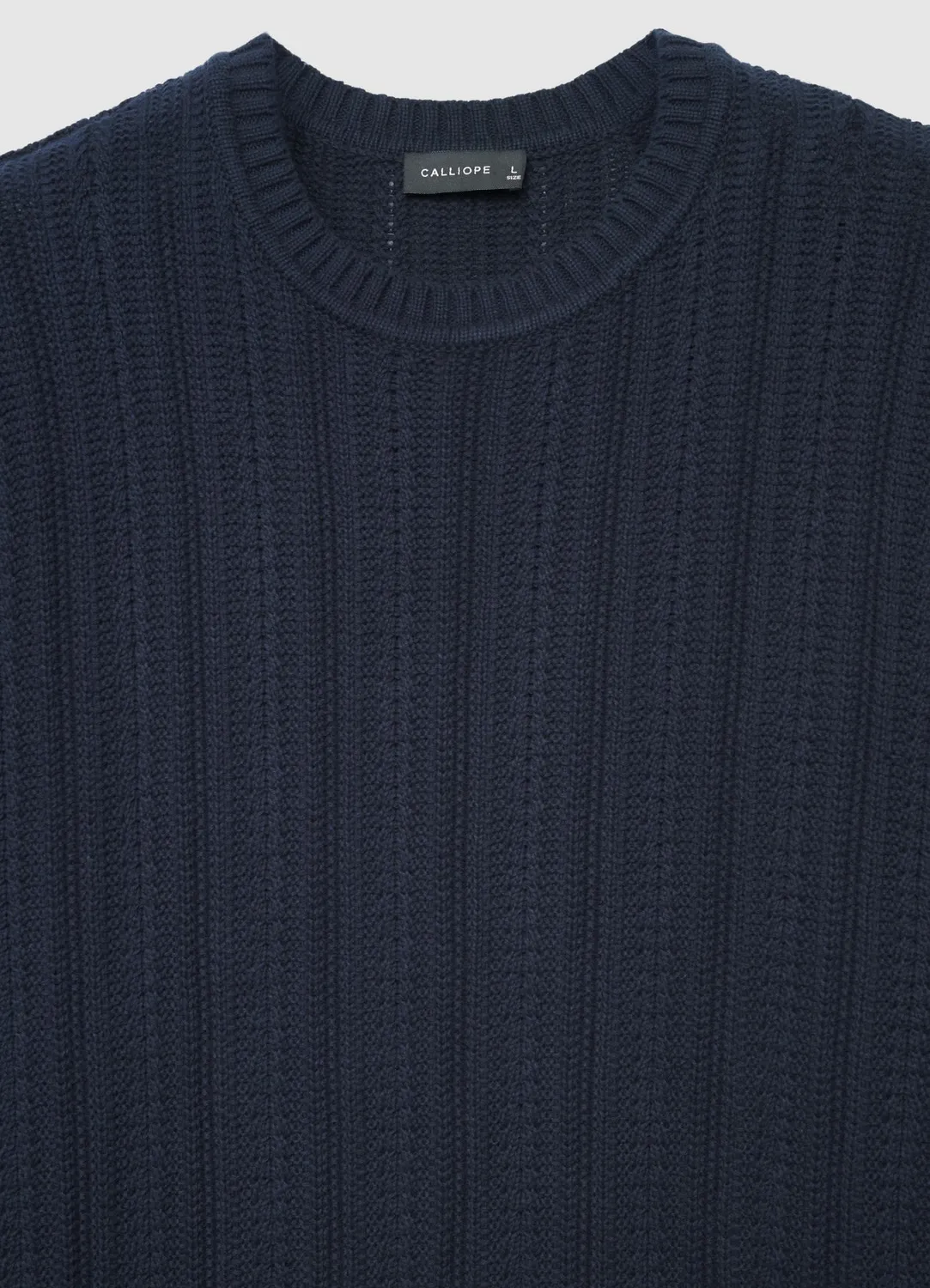 Calliope pull homme torsades col rond manches longues