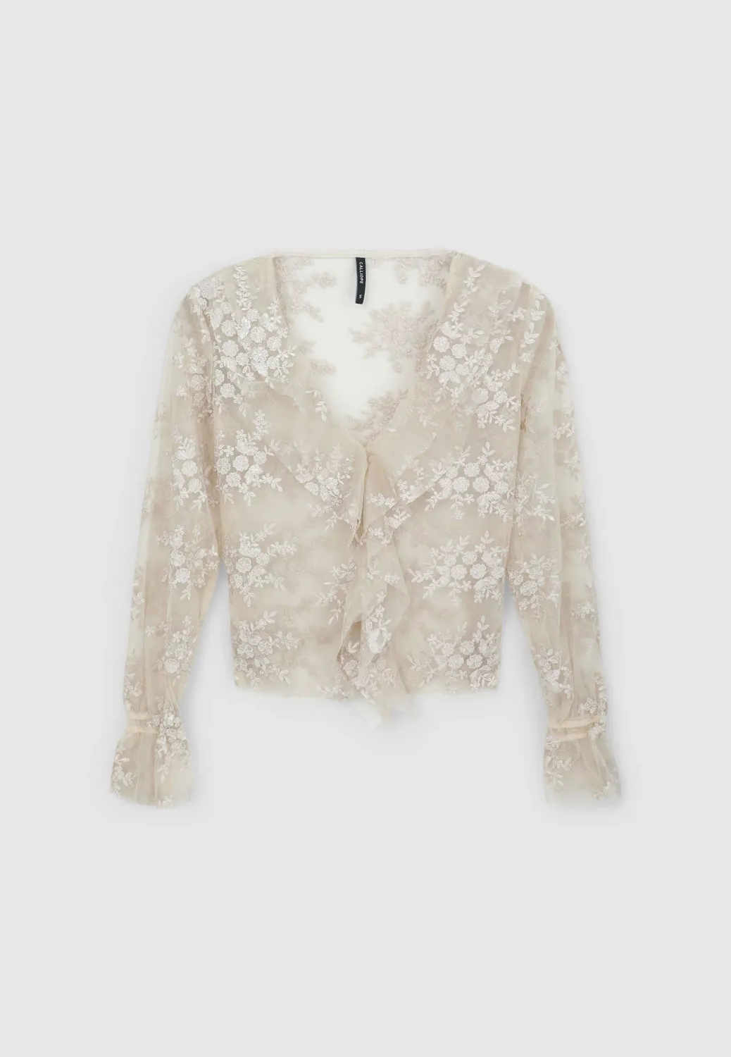 Calliope blouse femme dentelle volants manches longues S