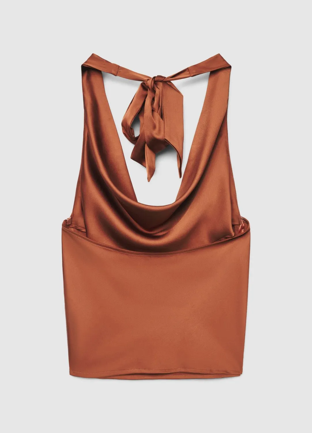 Calliope Top satin femme XS dos nu noué
