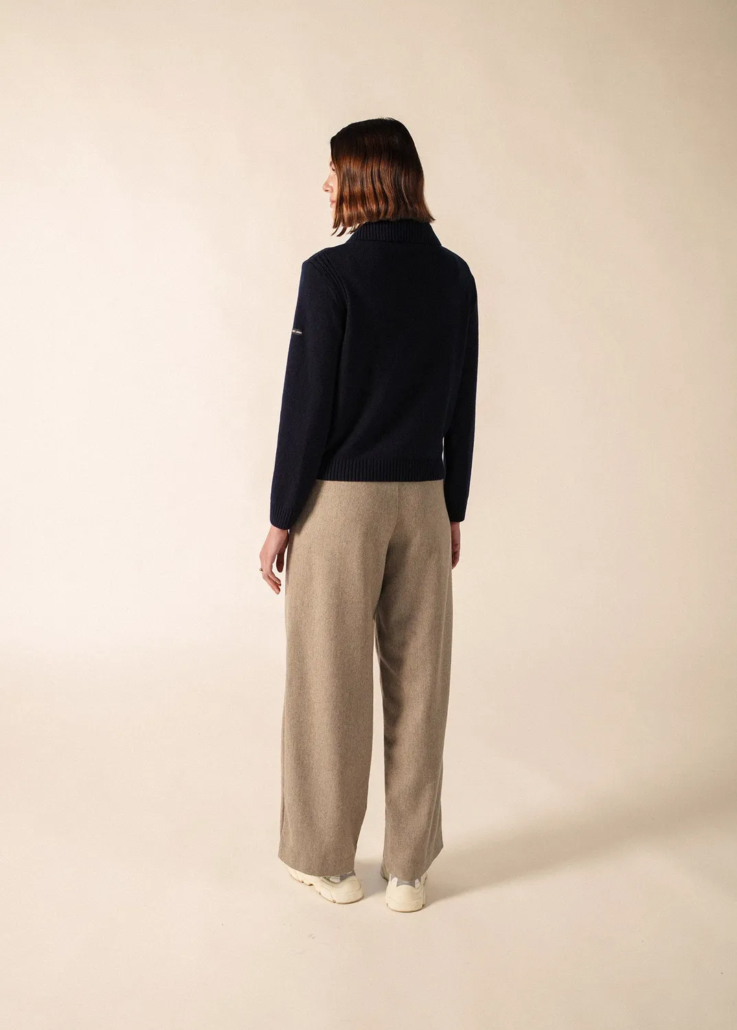 Saint James Portune pull col vareuse navy tulipe laine