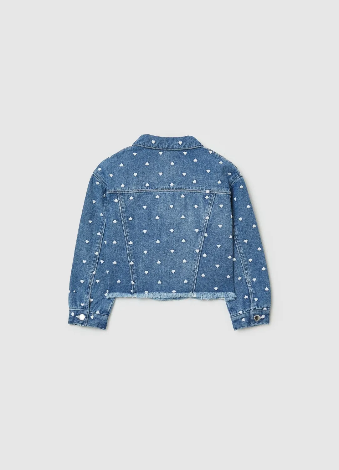 Calliope veste jean fille cœurs brodés denim