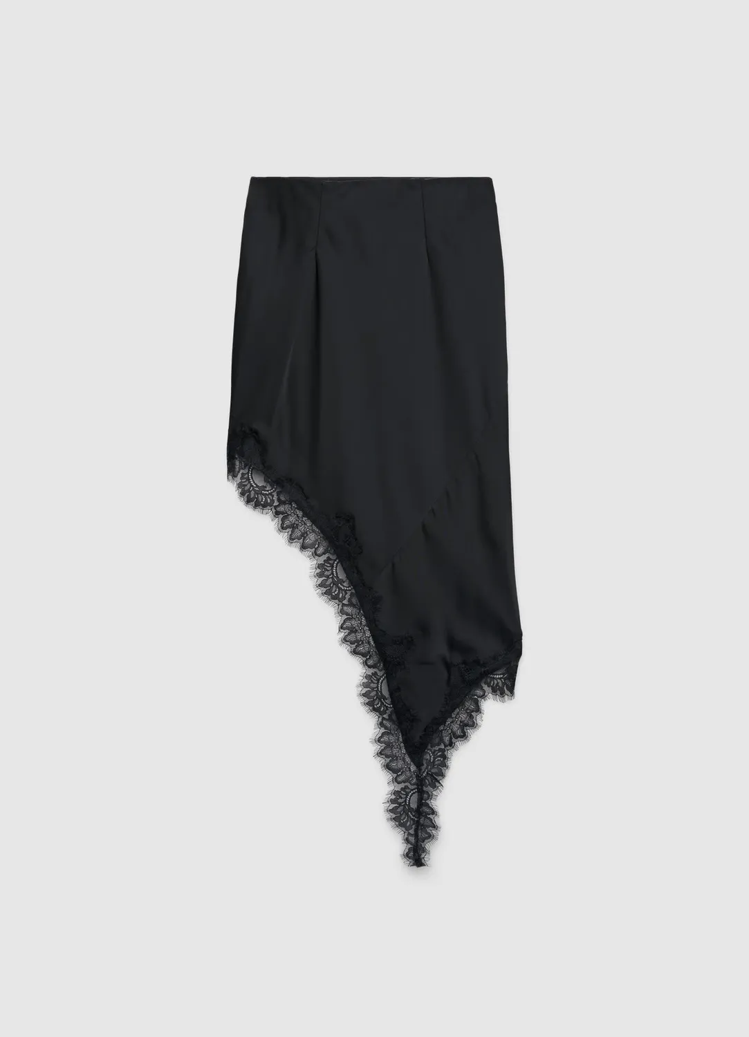Calliope jupe femme asymétrique satin dentelle