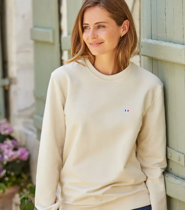Cocorico Iconique sweat femme sable coton stretch