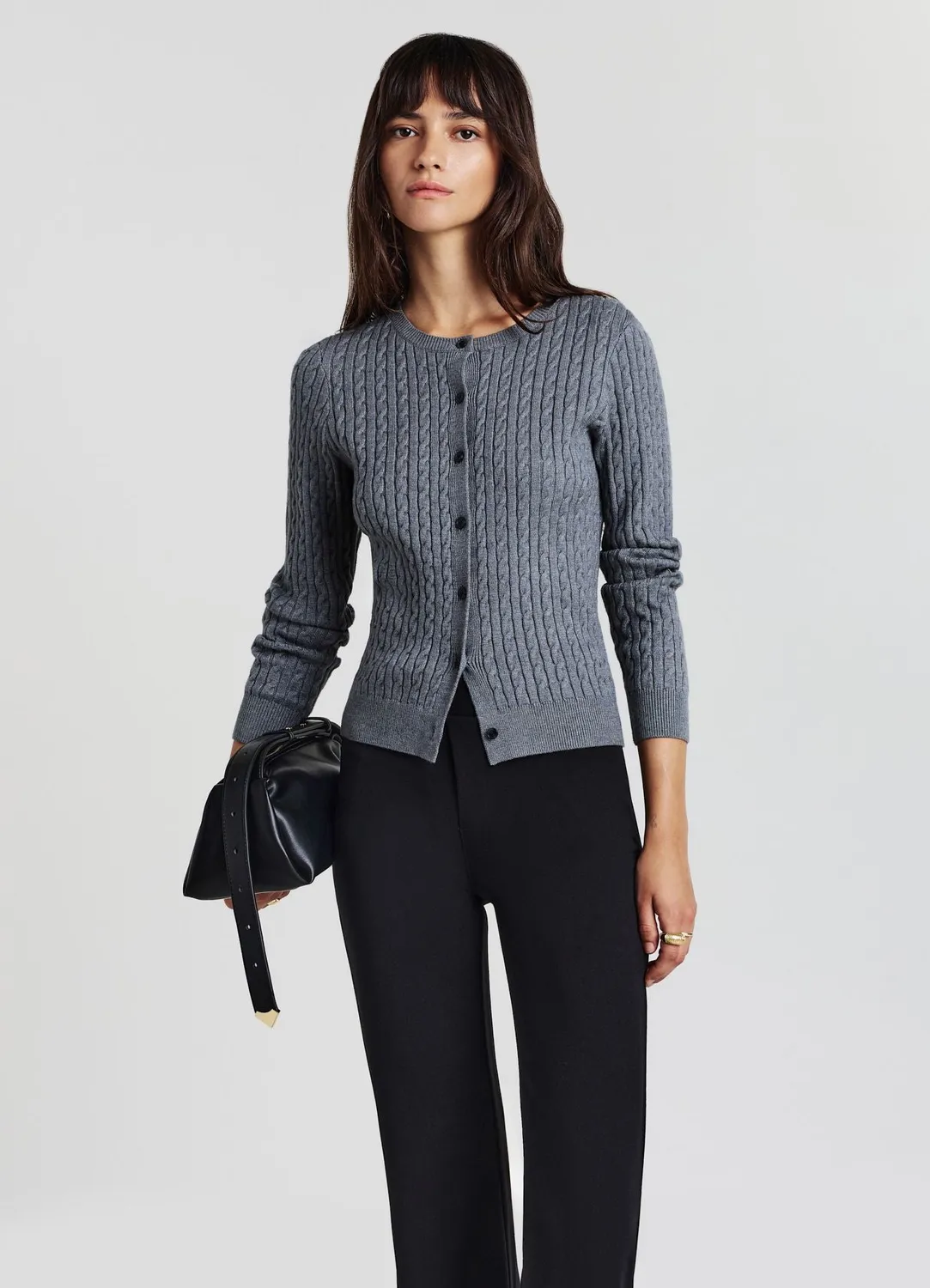 Calliope cardigan torsades femme col rond boutons