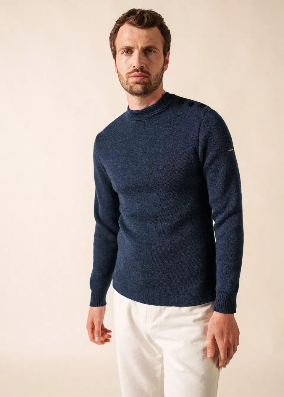 Saint James Matelot pull marin bleu chine pure laine