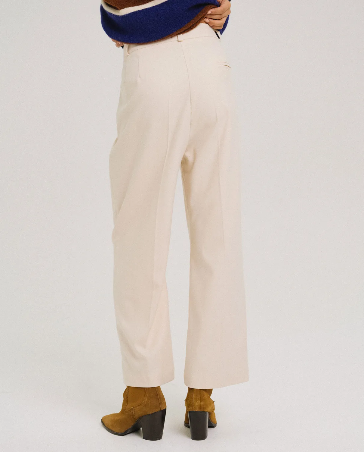 TINSELS PEPA ECRU pantalon flanelle grattée 7/8