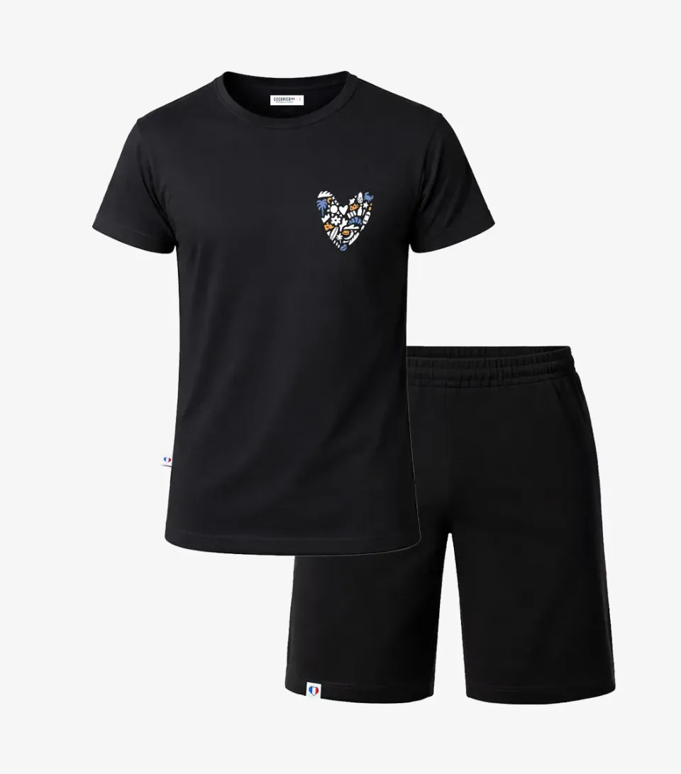 Cocorico Ensemble Pyjama Homme Rêveur Noir coton taille L