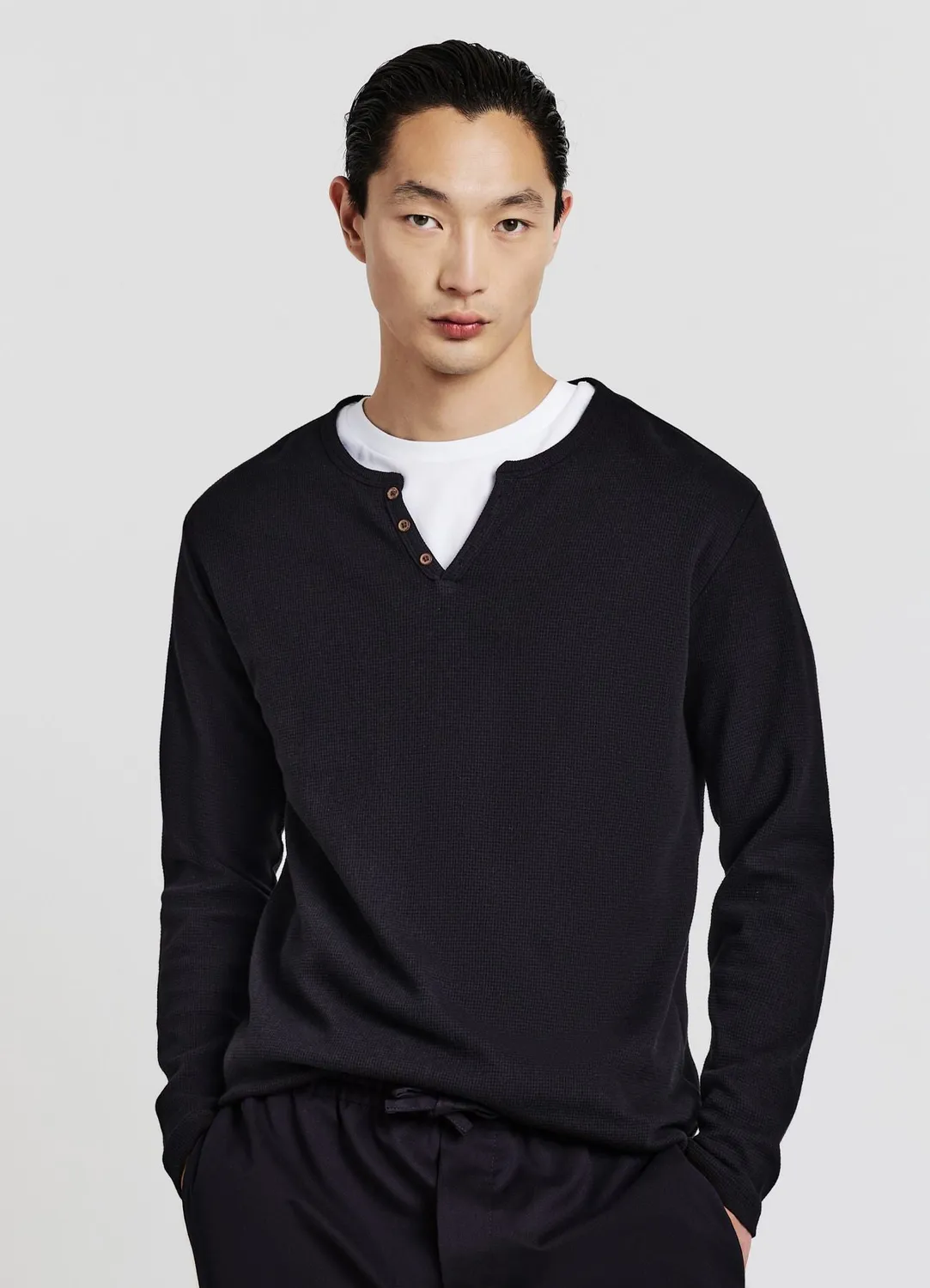 Calliope t-shirt henley homme manches longues