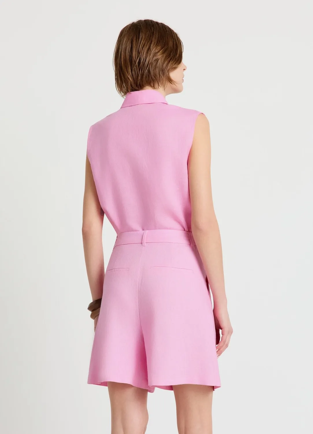 Calliope Bermuda lin taille haute femme