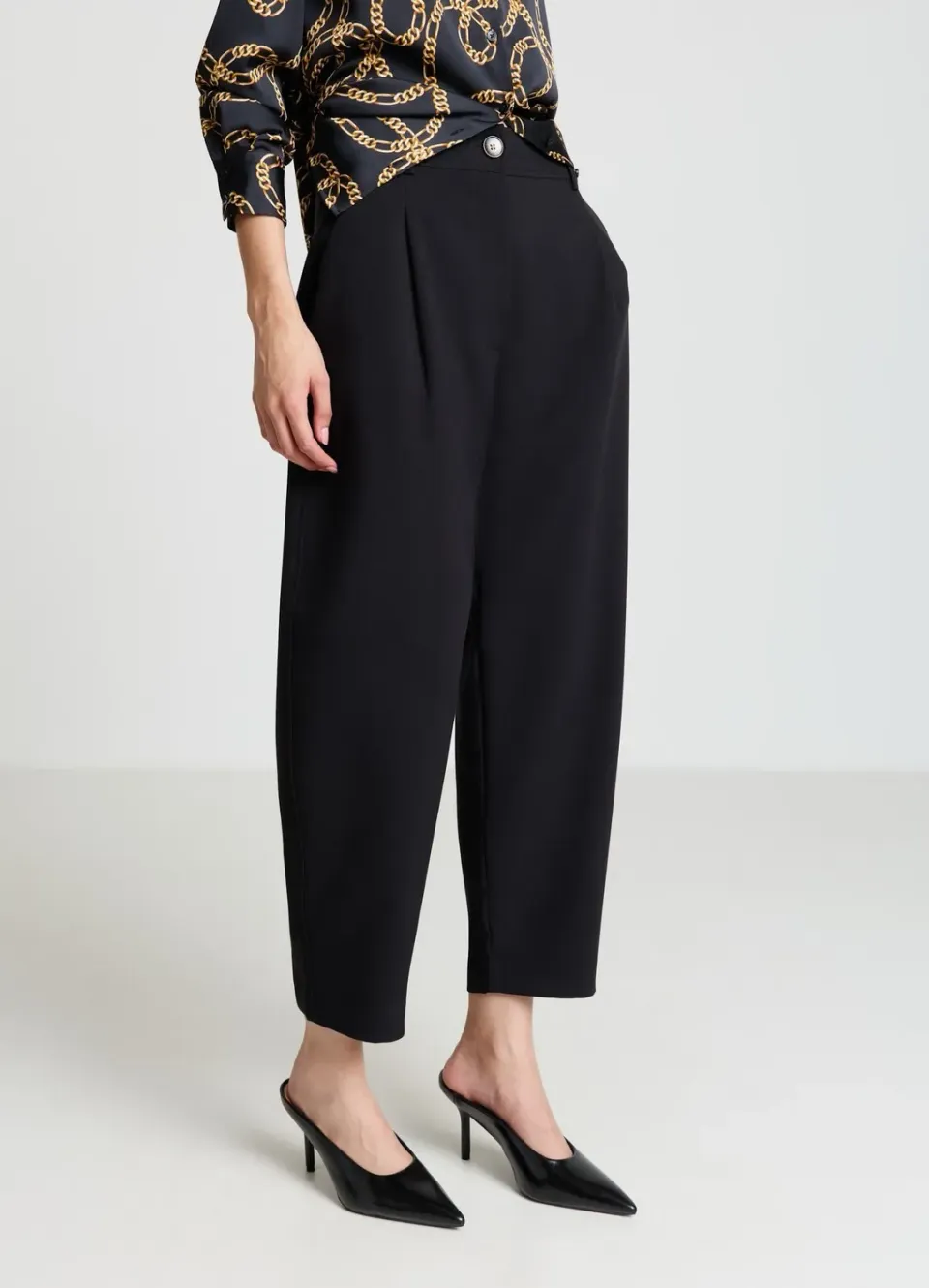 Calliope pantalon barrel femme pinces bureau