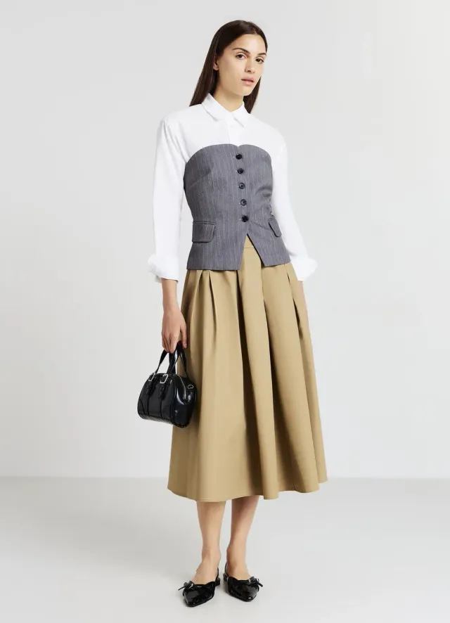 Calliope gilet rayé femme bandeau boutonné bureau