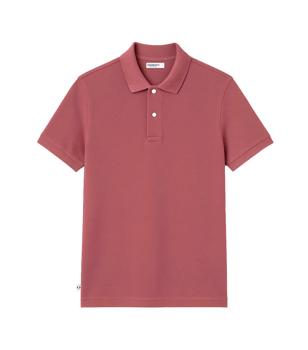 Cocorico Intemporel polo homme rose coton