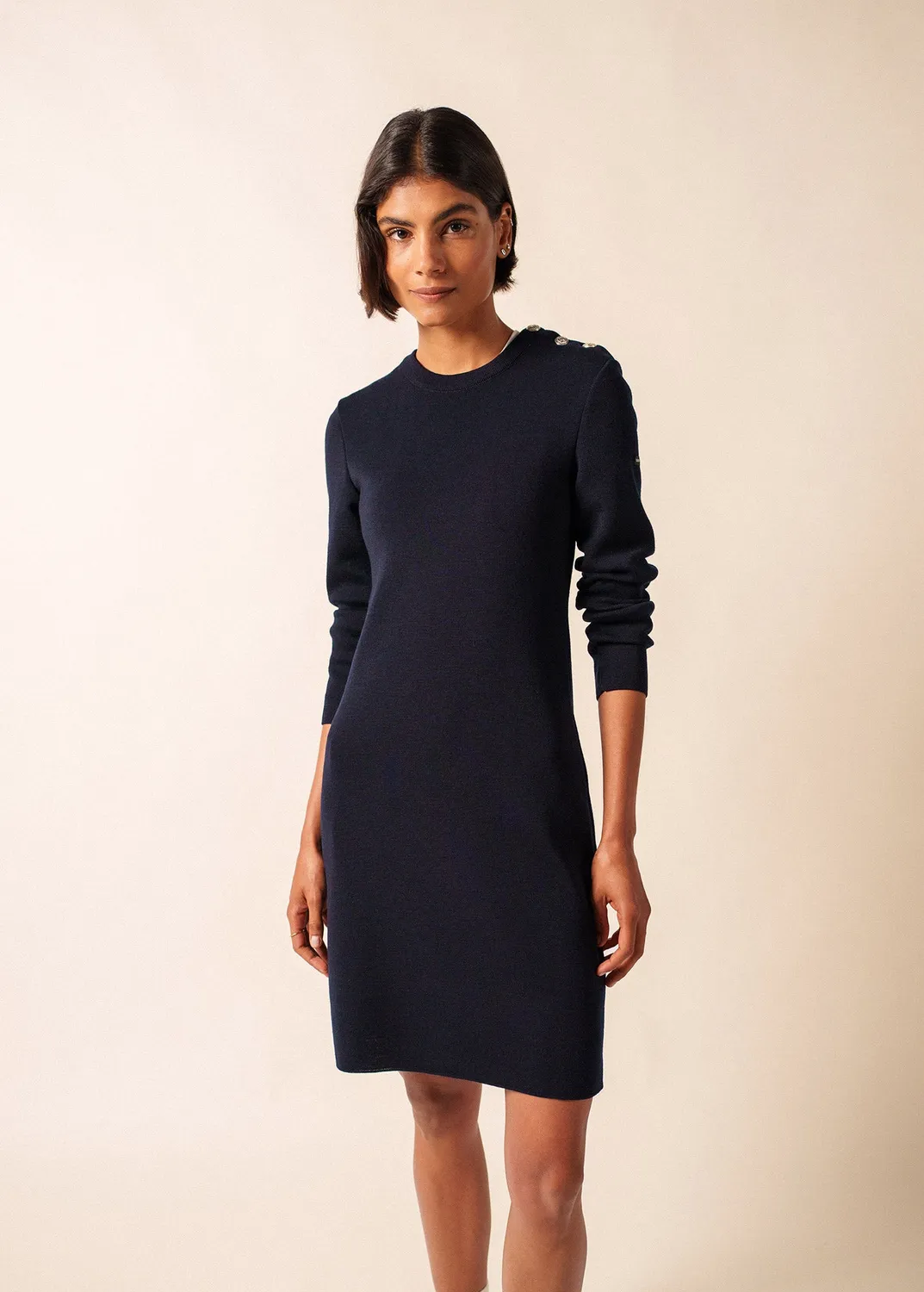 Saint James Grande Marée robe navy laine