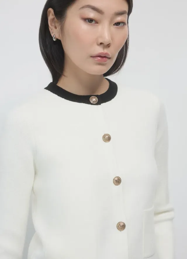 Calliope cardigan femme boutonné contrasté