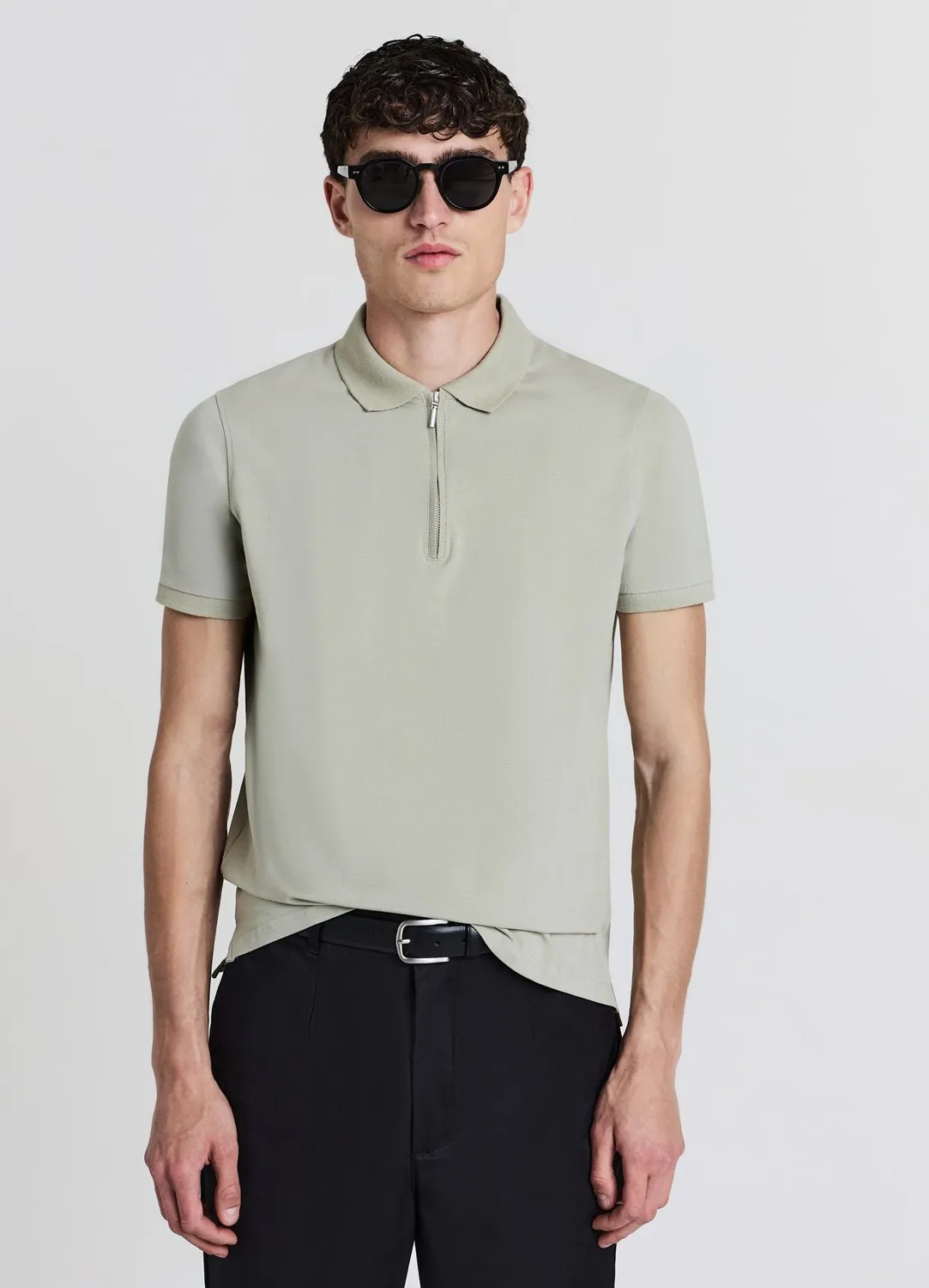Calliope Polo half zip homme coton manches courtes