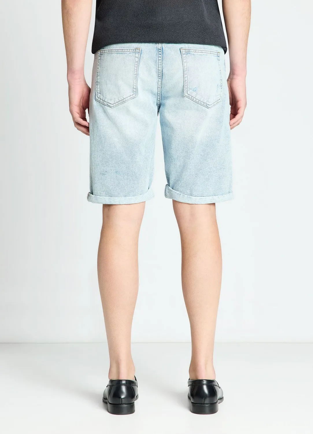 Calliope short denim homme déchiré à revers