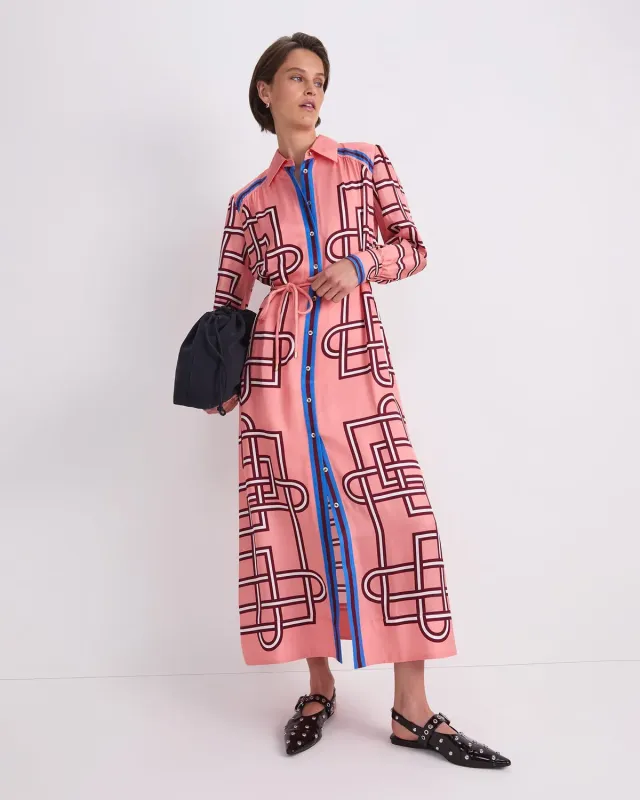 Sportscraft Rhodes robe-chemisier viscose midi