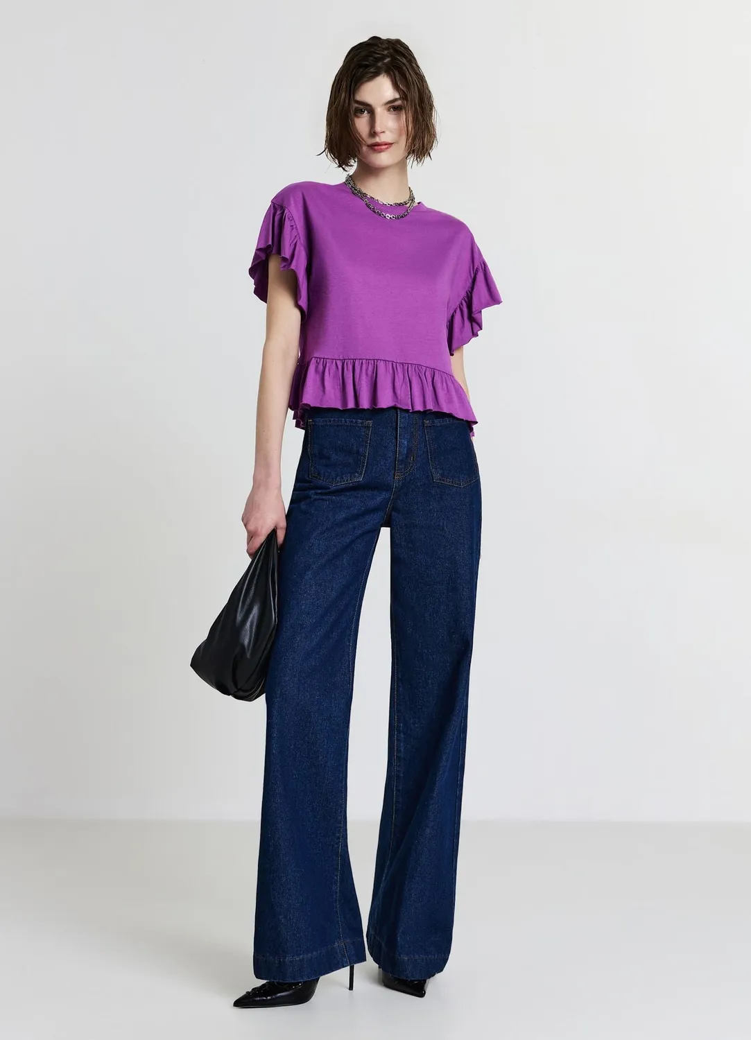 Calliope t-shirt volants femme coton uni