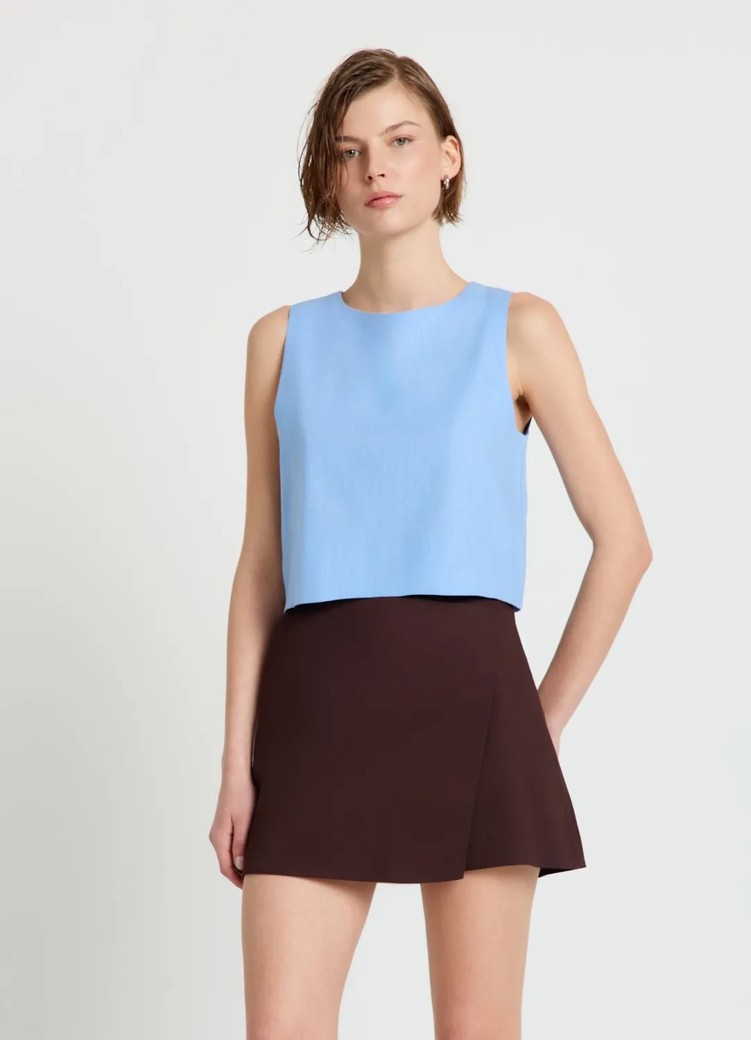 Calliope jupe-short portefeuille femme bureau