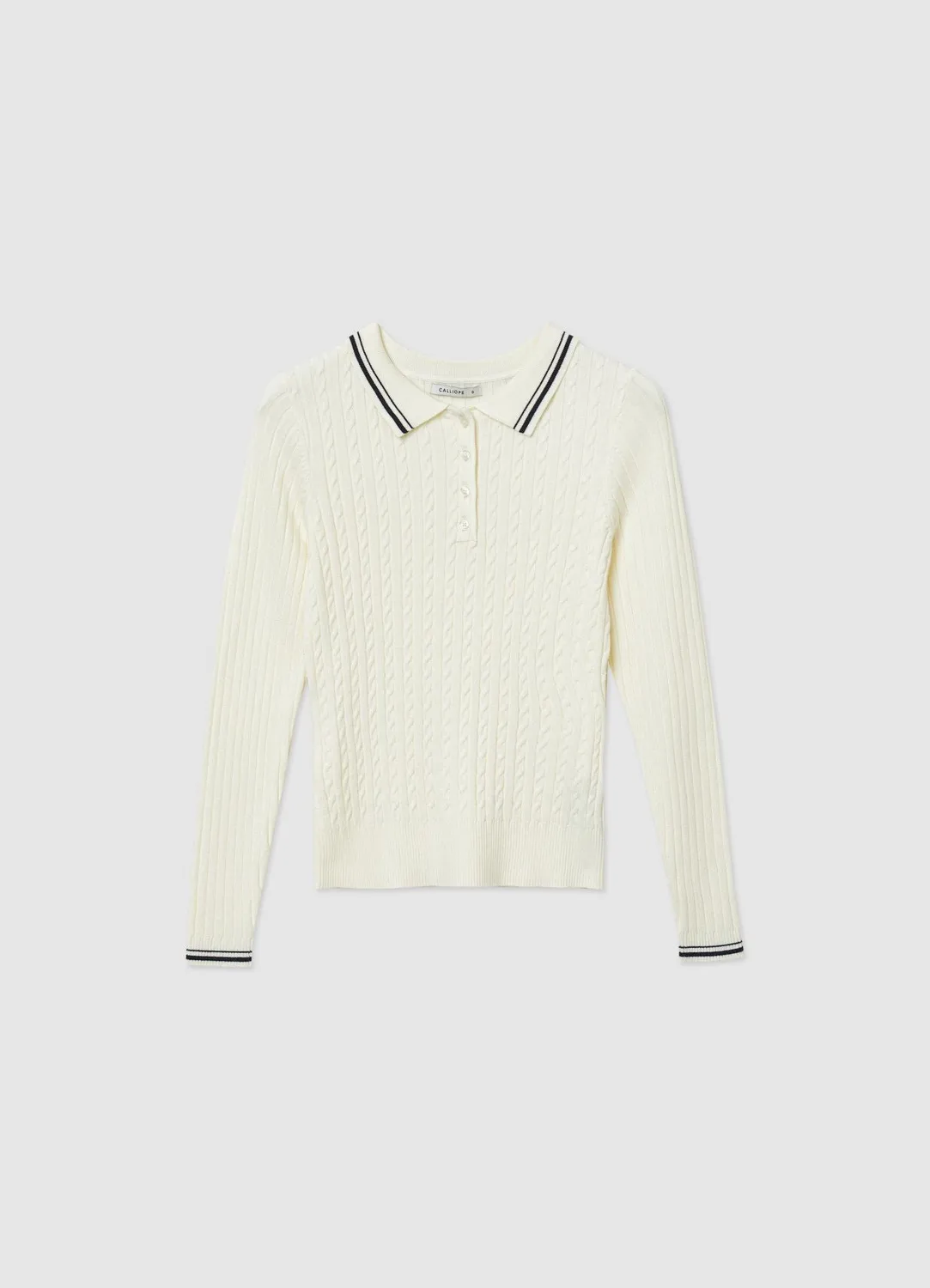 Calliope à tresses polo pull femme manches longues