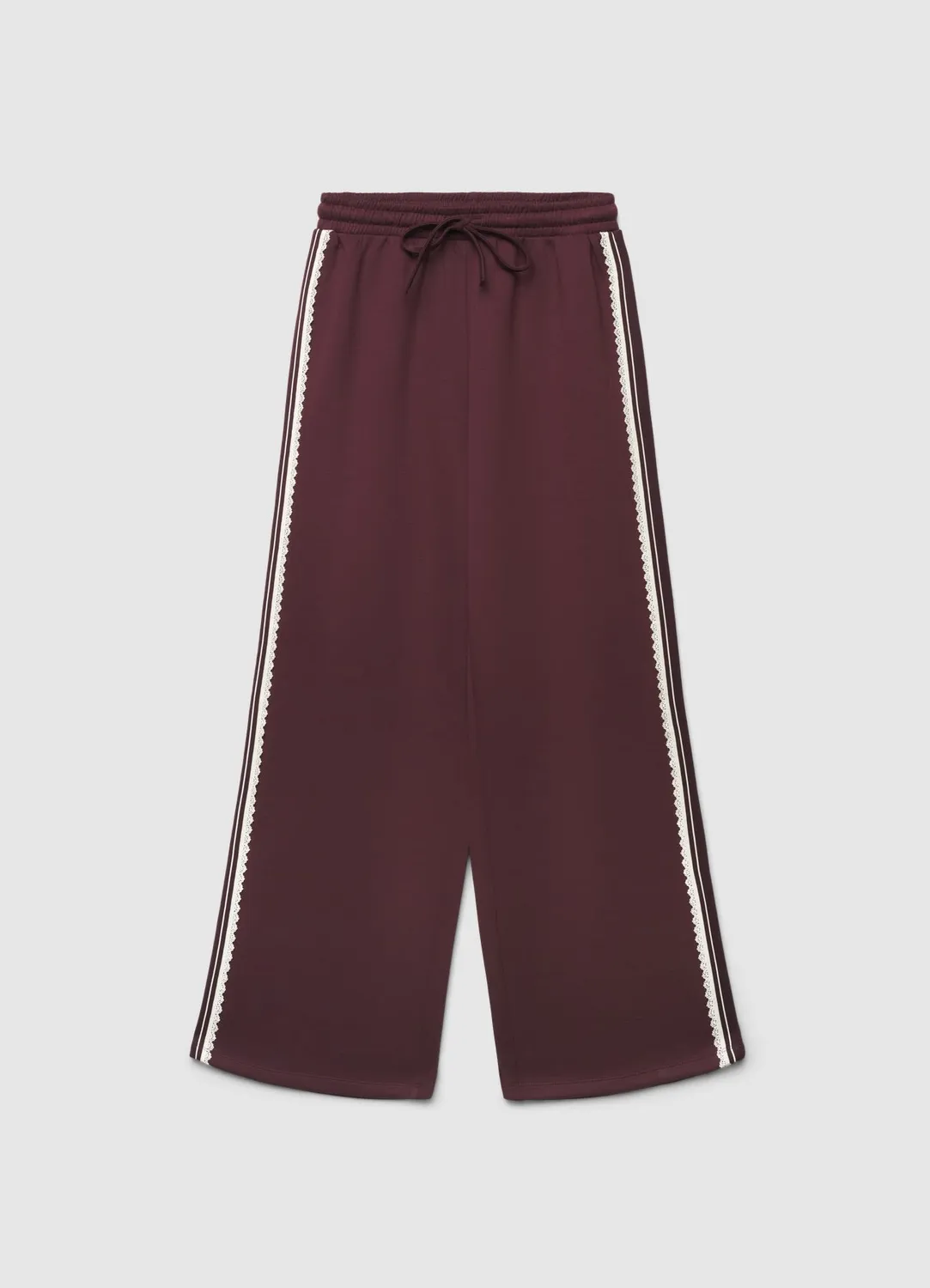 Calliope pantalon palazzo coulisse dentelle femme uni